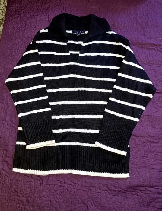 Кардиган в'язаний у сердечко, светр у полоску