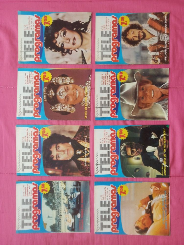 revistas: 1.2.3, Tele Semana, Tele Programas, Tele Guia, Coquete, Amor