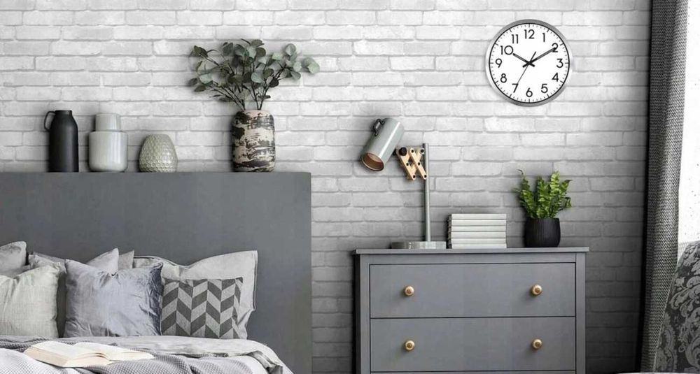 Zegar ścienny srebrny klasyczny nowoczesny analogowy na ścianę