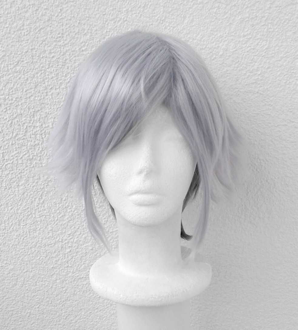 Decim Death Parade Szara krótka peruka ombre z grzywką cosplay wig