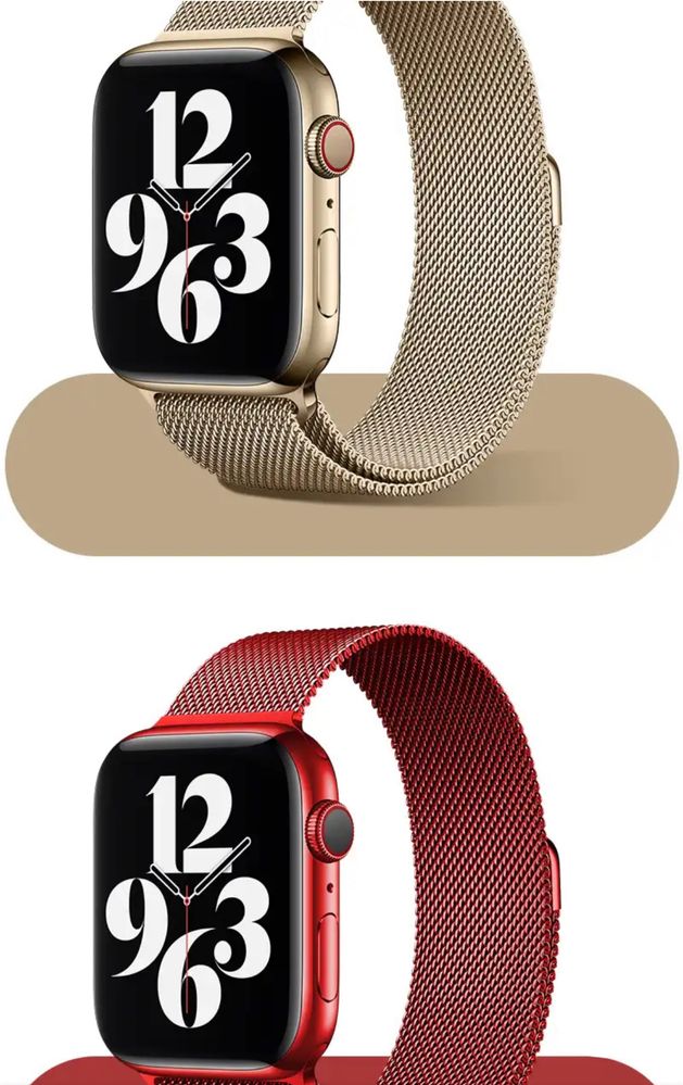 Ремінець бордовий металічний Milanese Apple Watch 38/40/41 Розмір S/M