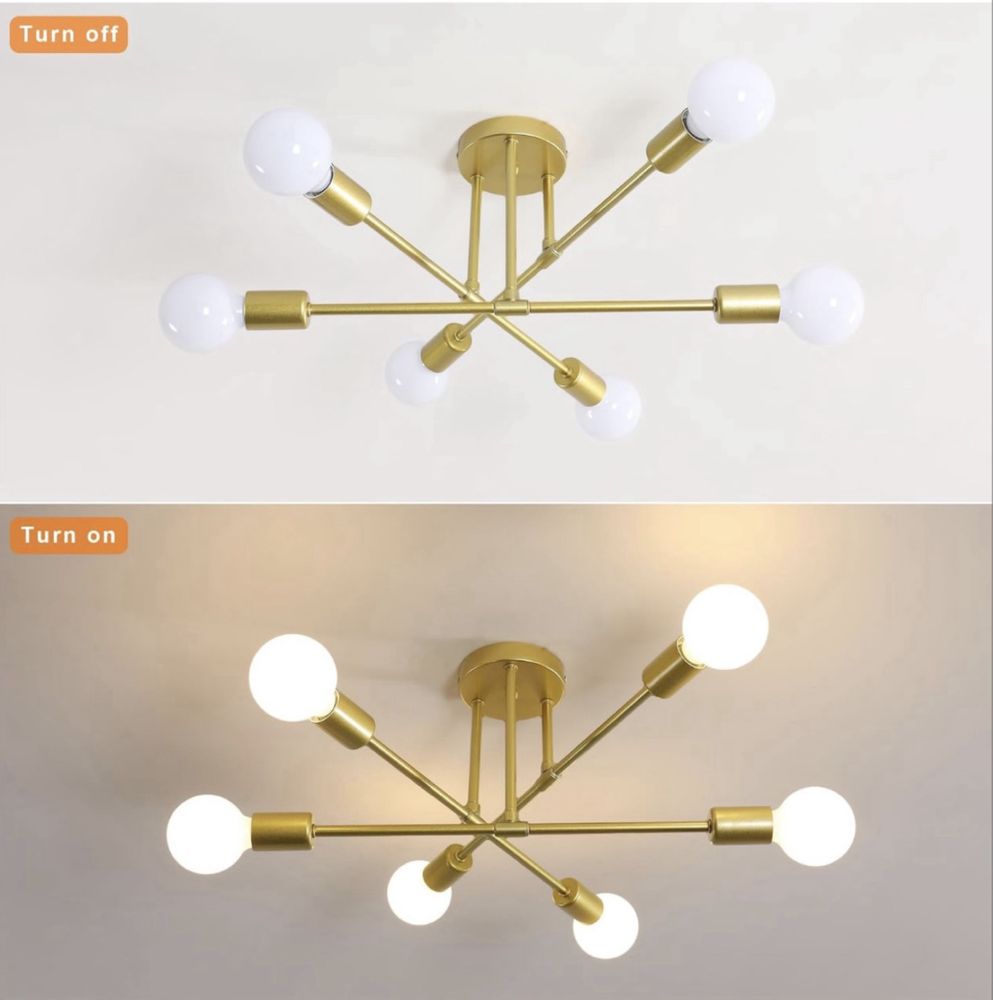 Lampa Wisząca Vintage Żyrandol Metalowy Retro