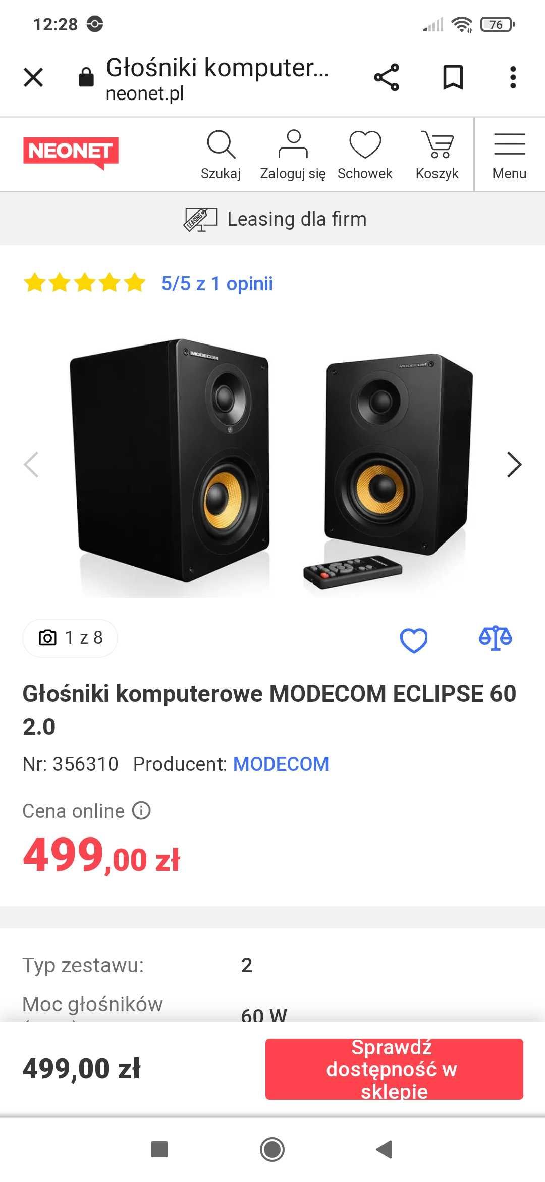 Głośniki Modecome Eclipse 60 watt, mocne kolumny, bluetooth,bass