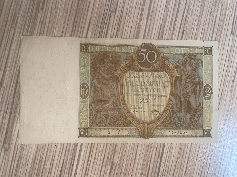 Przedwojenny banknot 50 złotych IIRP 1929