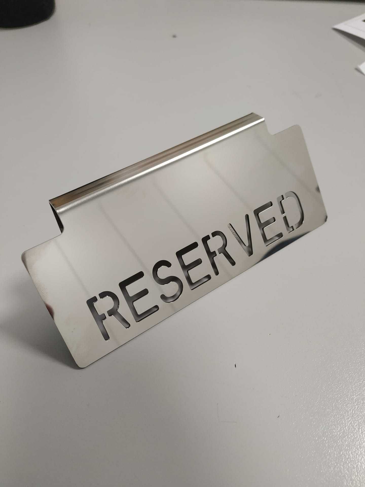 5 Placas para reserva de mesa - Personalizável