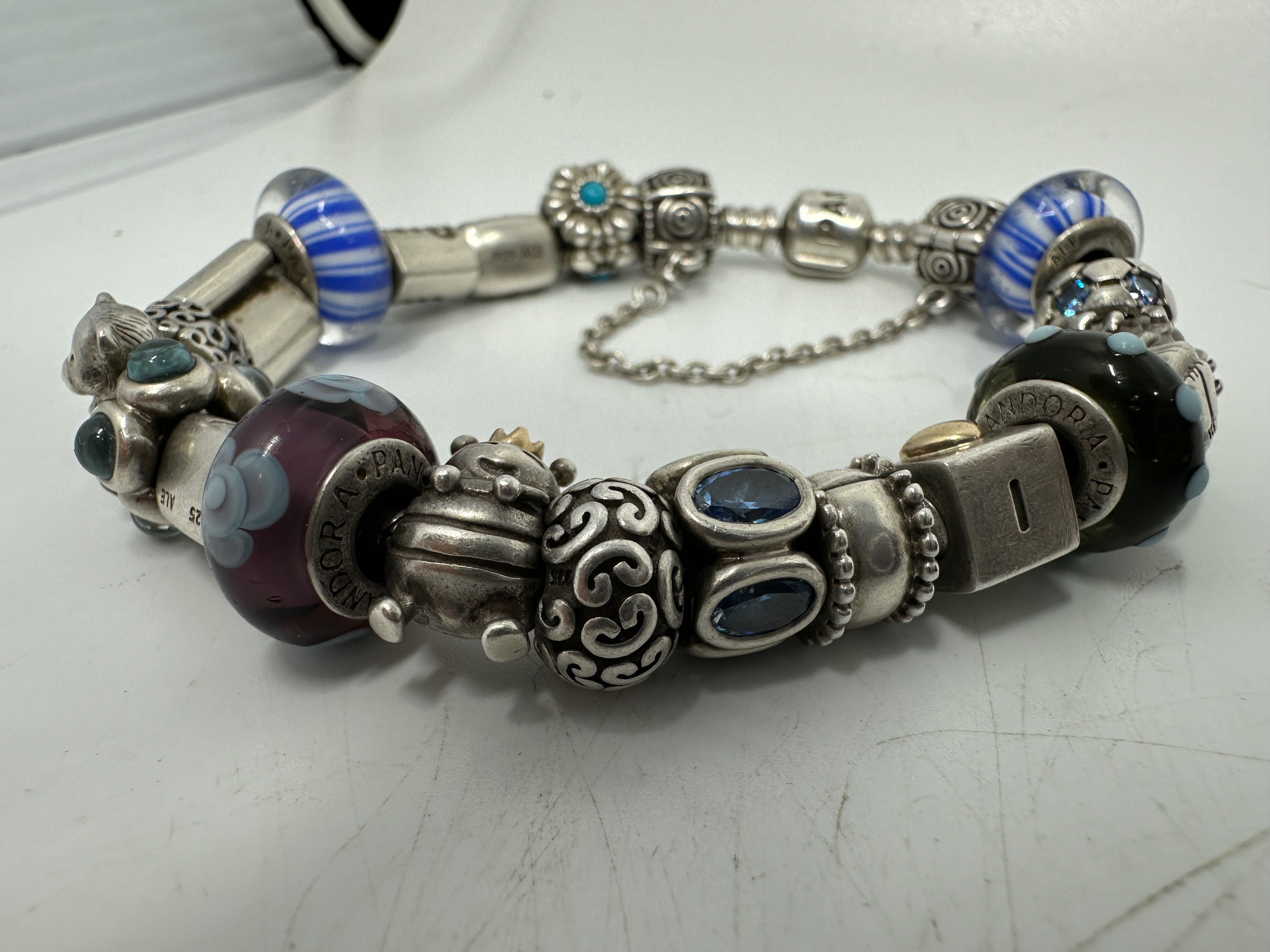 Bransoletka Pandora vintage srebro/zloto próba 925