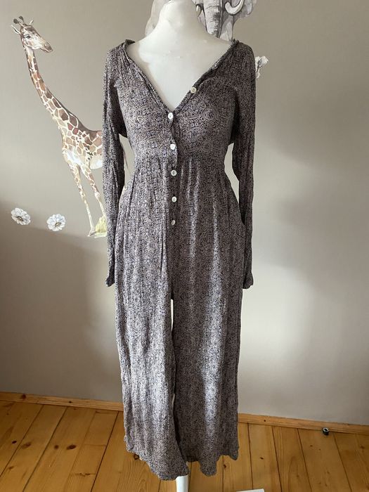 Kombinezon z wiskozy guziki długi kombinezon kuloty M/L