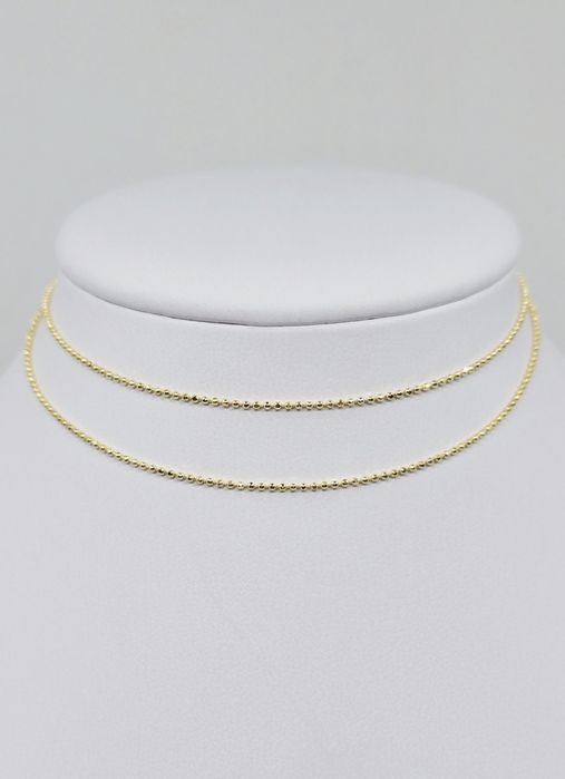 Złoty łańcuszek splot kulki próba 585 14k