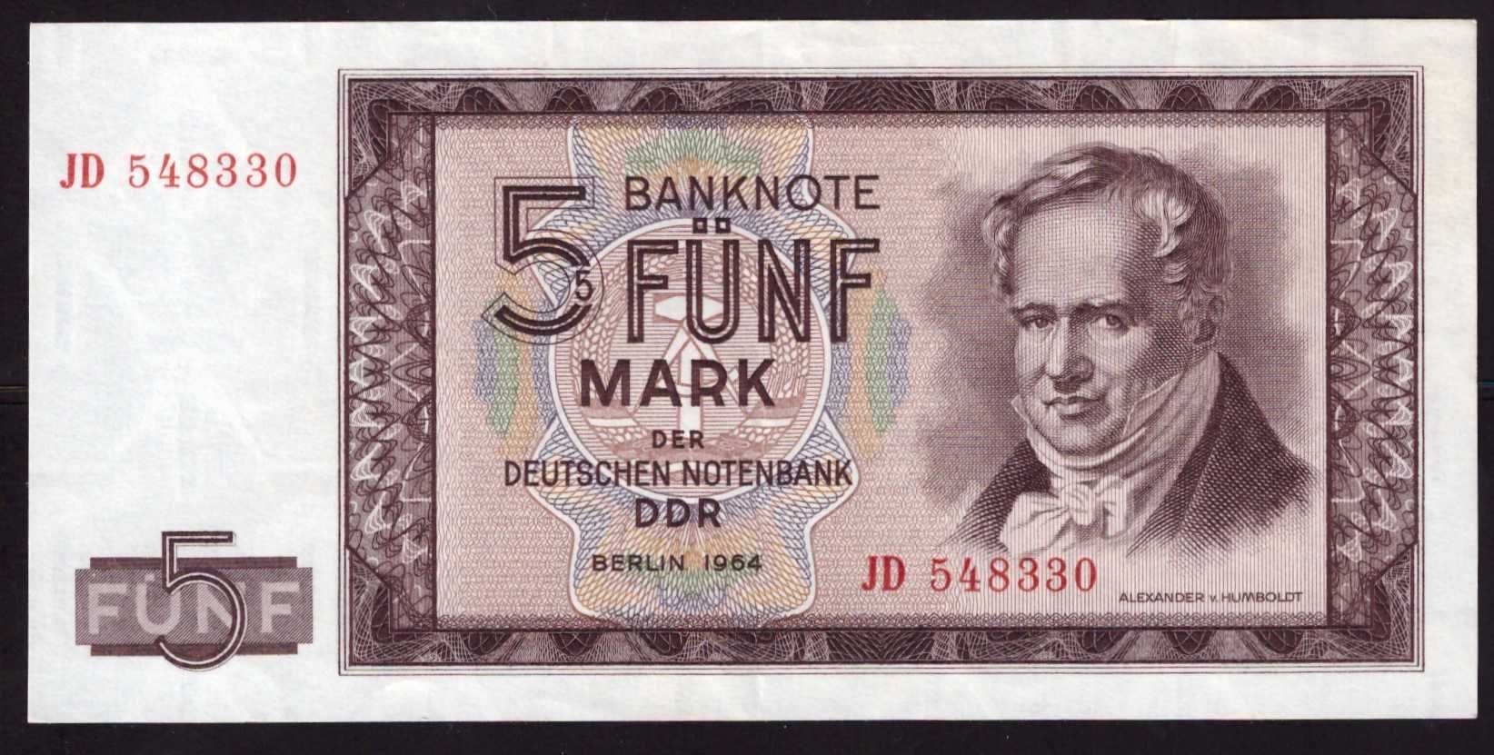 Niemcy, banknot 5 marek 1964 - st. +2/2