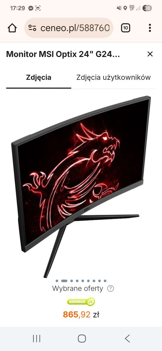 Monitor Msi  24 cale 144 hz