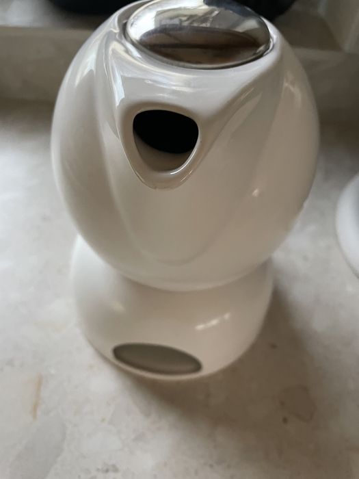 Imbryk podgrzewany czajniczek bialy podgrzewacz