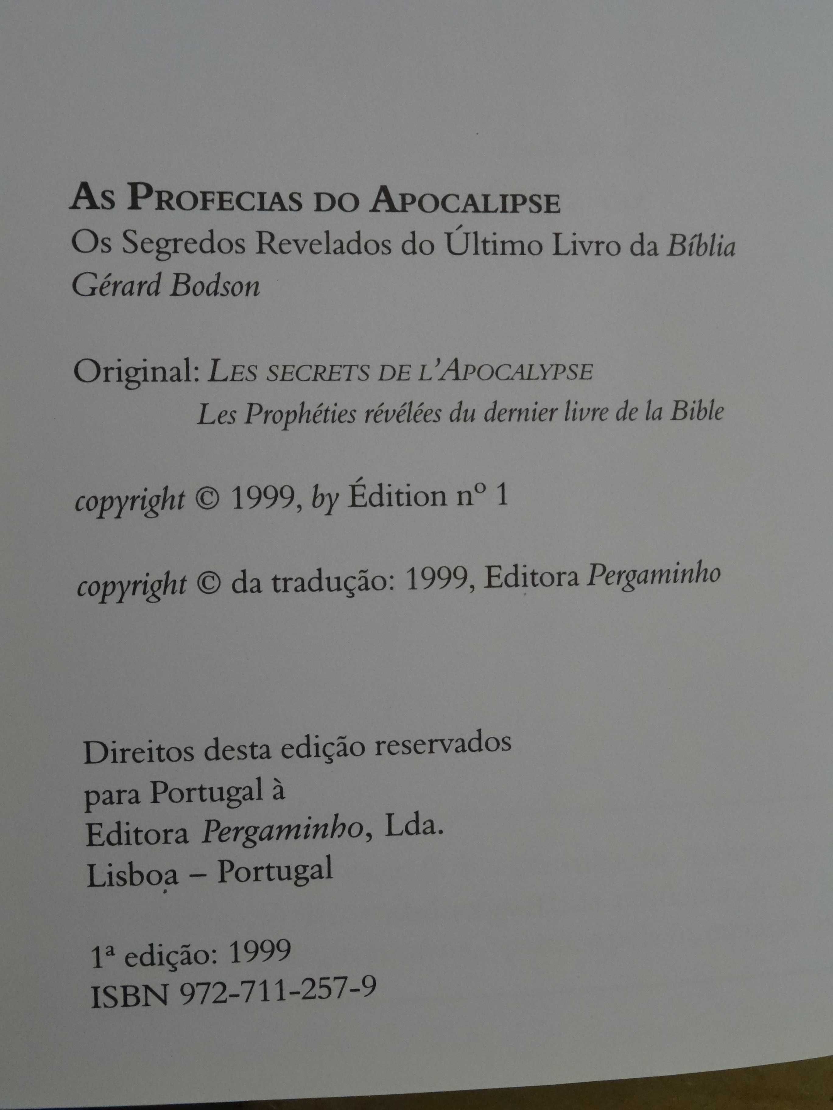 As Profecias do Apocalipse de Gerard Bodson - 1ª Edição