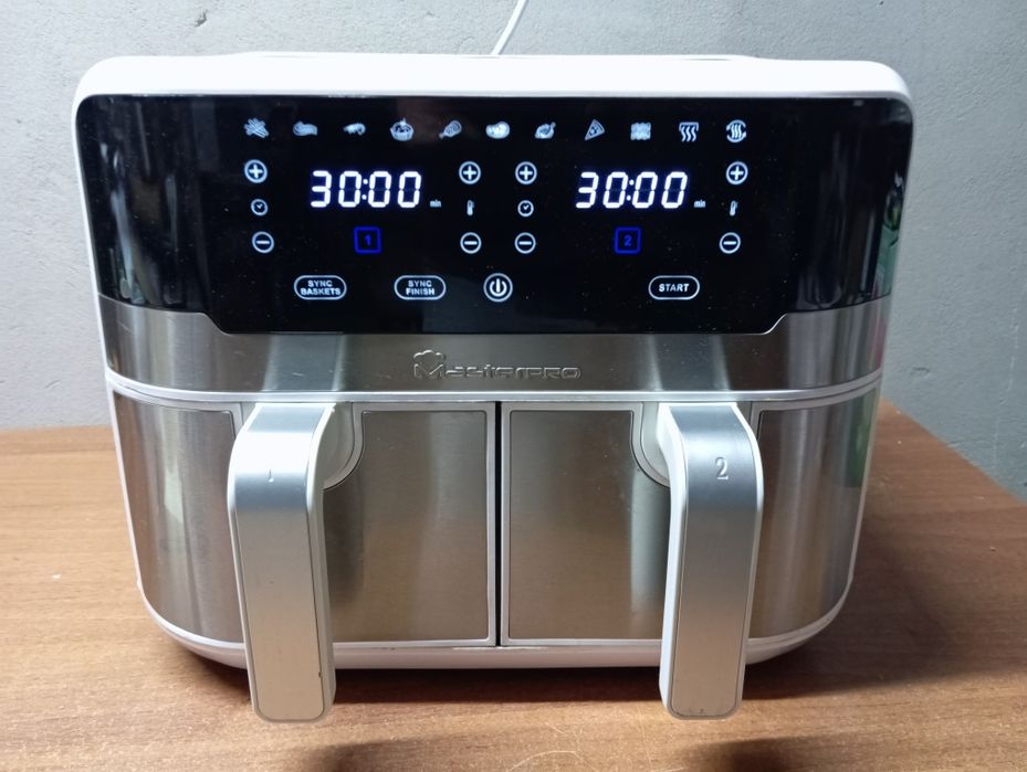 Білий аерогриль аерофритюр MasterPRO Rocket Duo 900 мультипіч