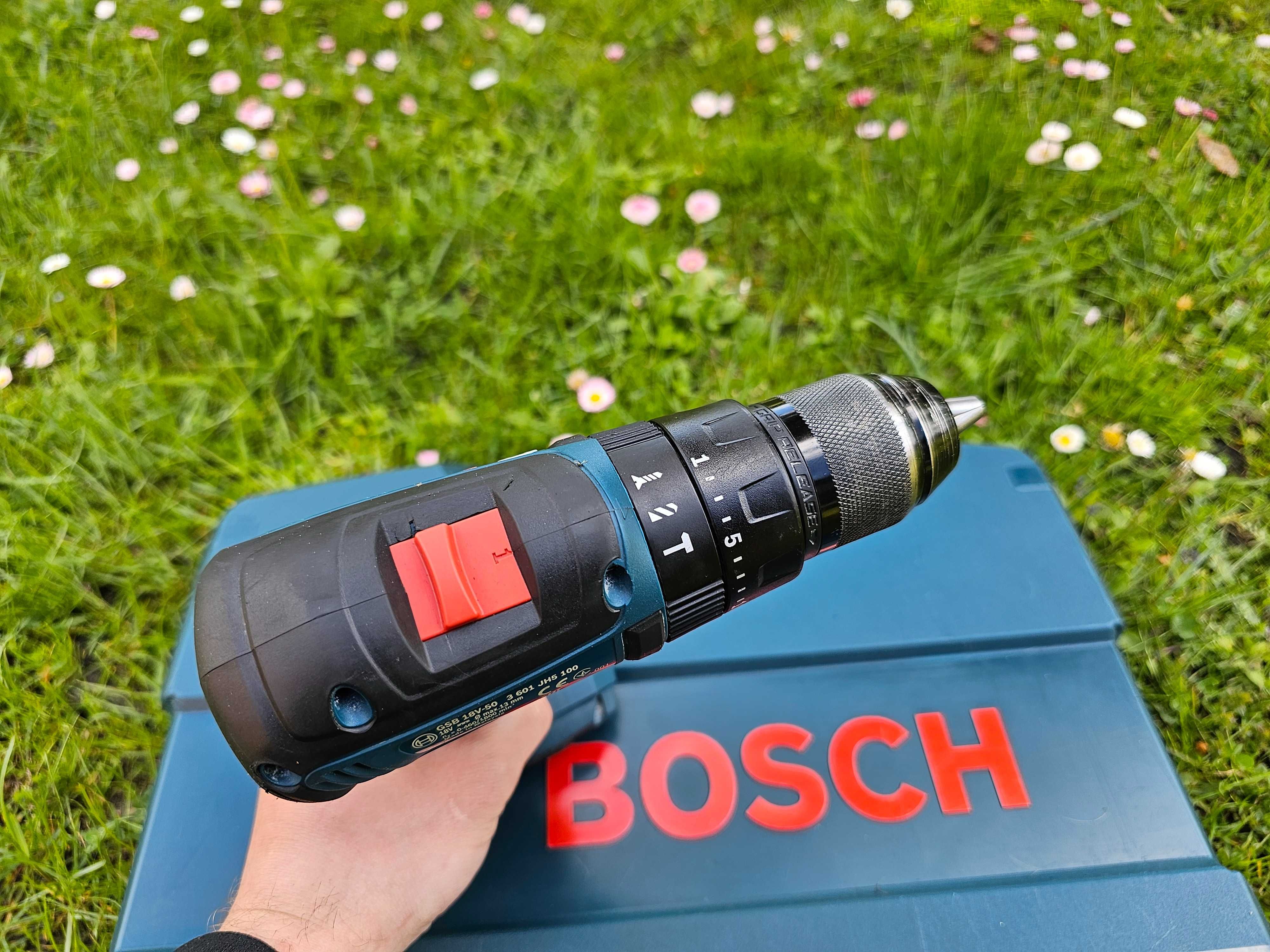 BOSCH GSB 18V-50 wkrętarka udarowa 2x2Ah walizka ładowarka