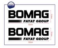 BOMAG Fayat Group 55cmx12,5cm Naklejki Nalepki Maszyny Logo 2 szt