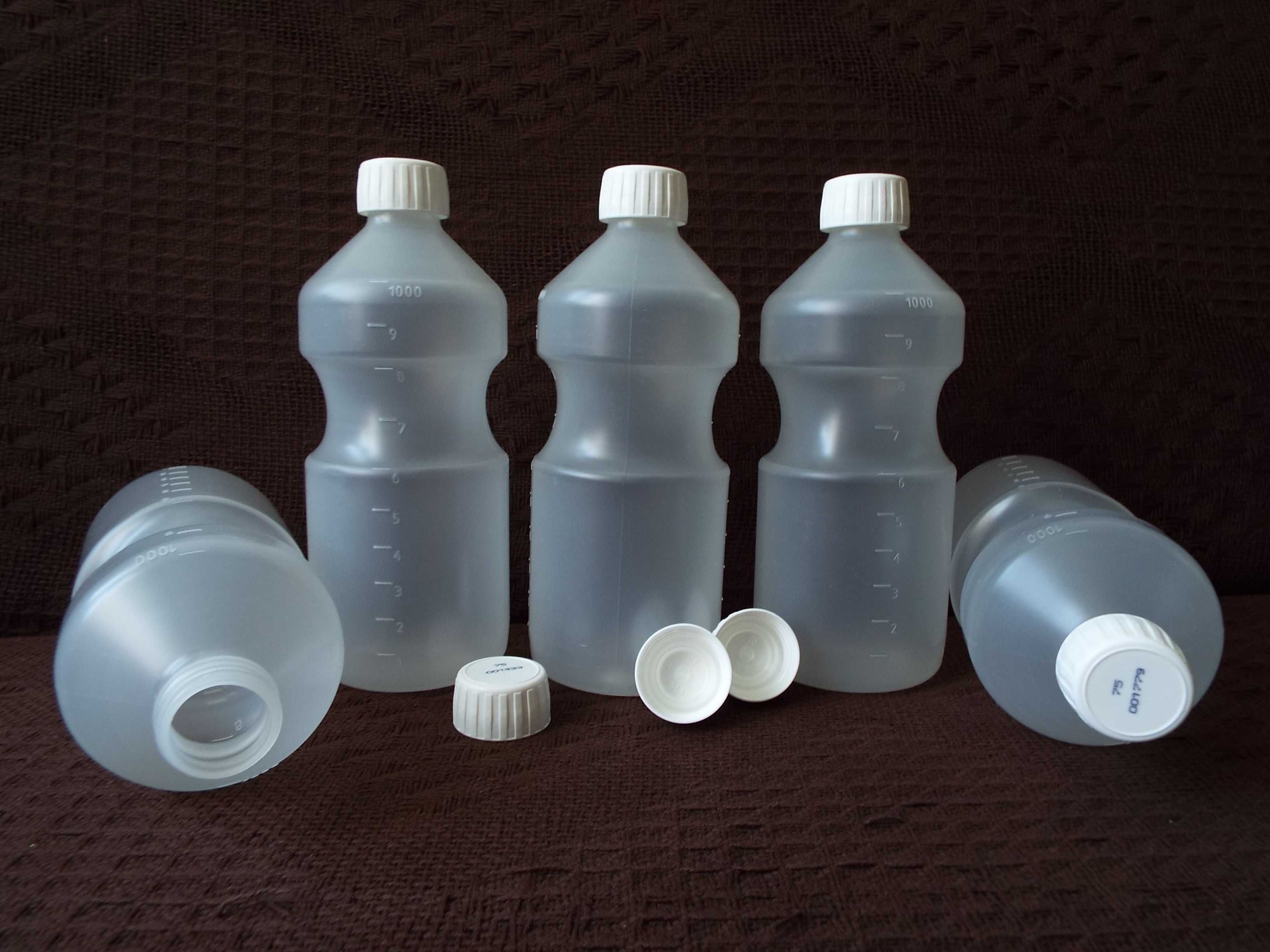 Butelka bidon polipropylen PP 1000 ml z podziałką i zakrętką 6 sztuk