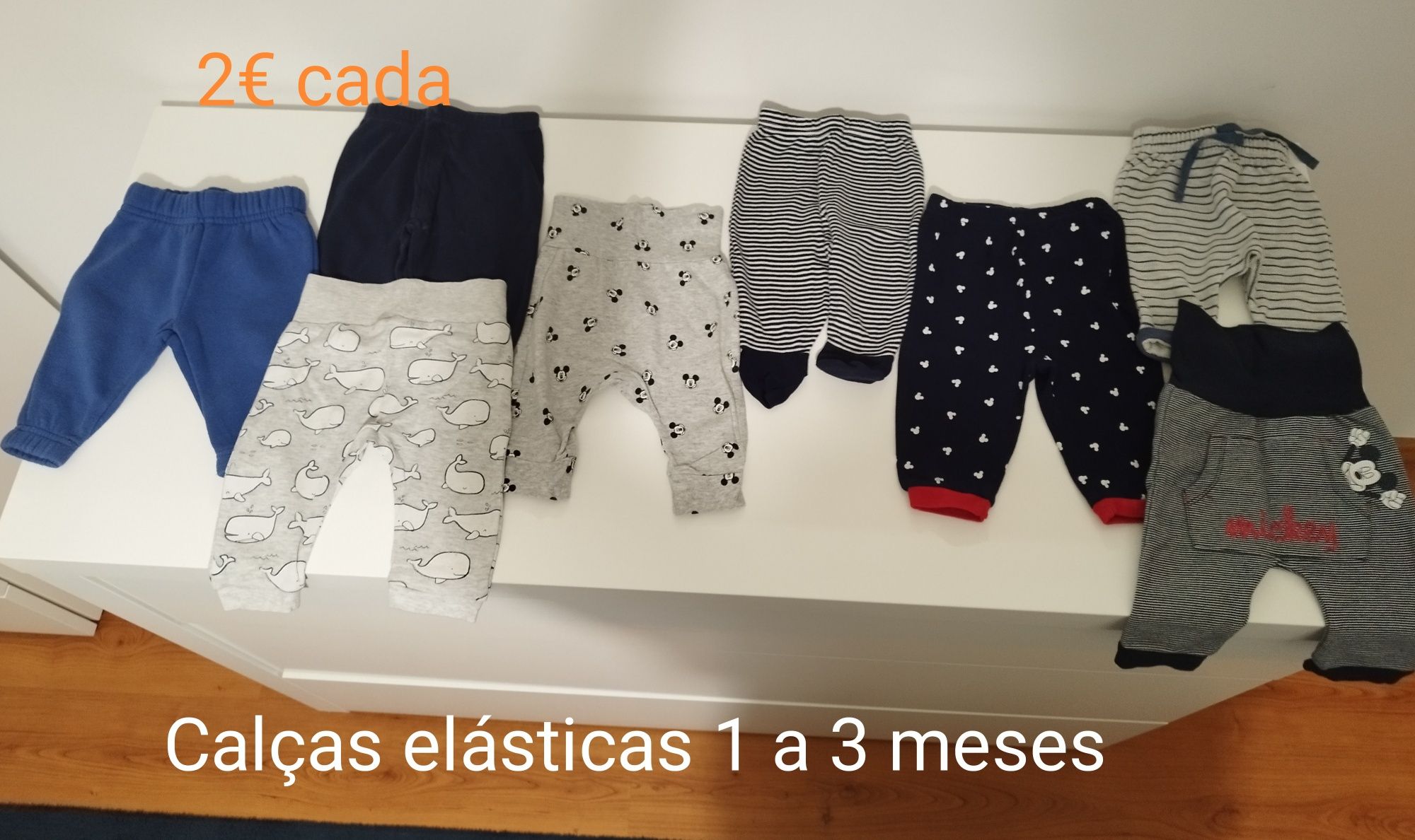 Camisolas, calças, fofos e casaco 1 a 9 meses