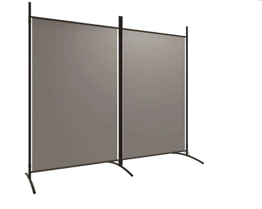 NOVO - Divisória/biombo com 2 painéis 175x180 cm tecido antracite
