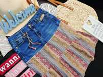 Jordache - spódniczka jeans falbanka boho r 152