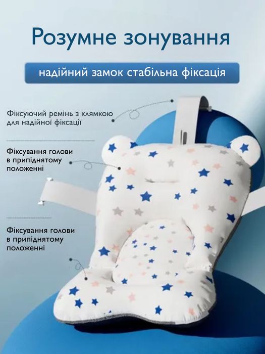 Дитяча ванночка для купання ОПТ новонароджених малюків з подушкою