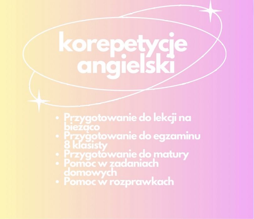 Korepetycje angielski matura/egzamin 8kl/krzeszowice/online