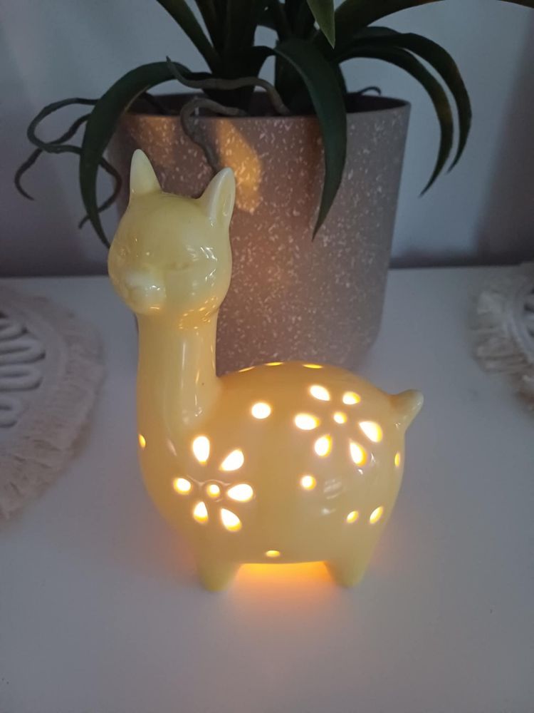 Ceramiczna lampka LED lama / lampka do pokoju dziecięcego
