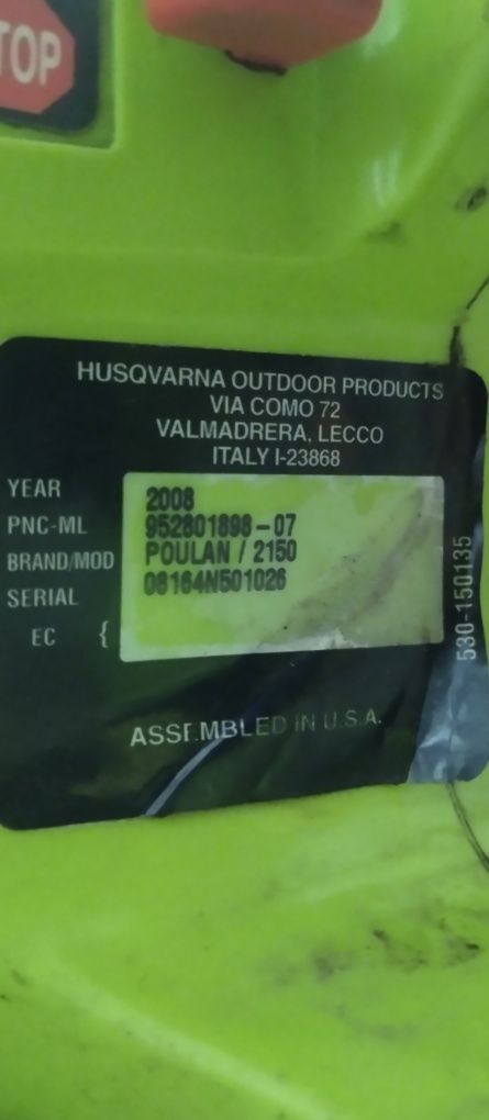 Бензопила Husqvarna "Poulan"