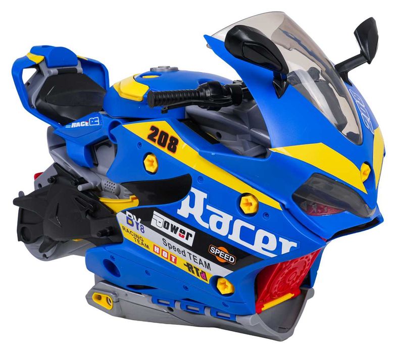 MEGA Parking Funkcja Dymu Motocykl Autka Resoraki Otwierane Boki D003