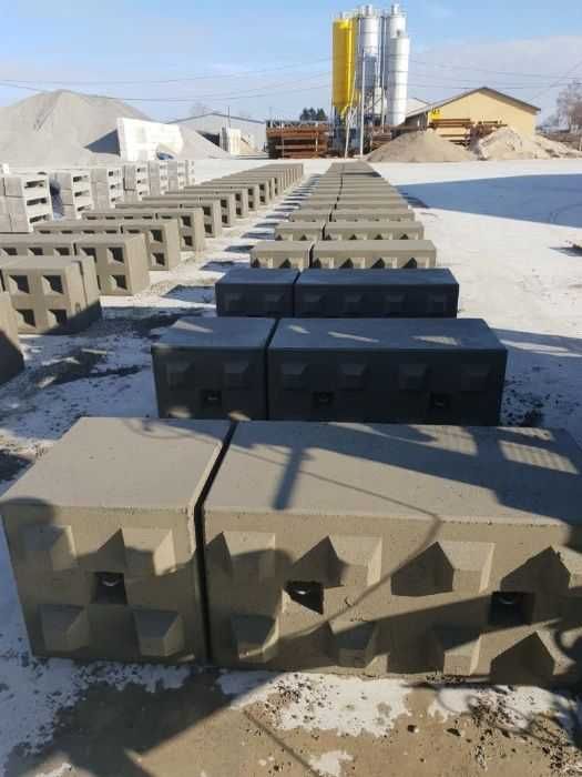 Blok betonowy typ 60 / bloki betonowe / mury oporowe / ściana / zasiek