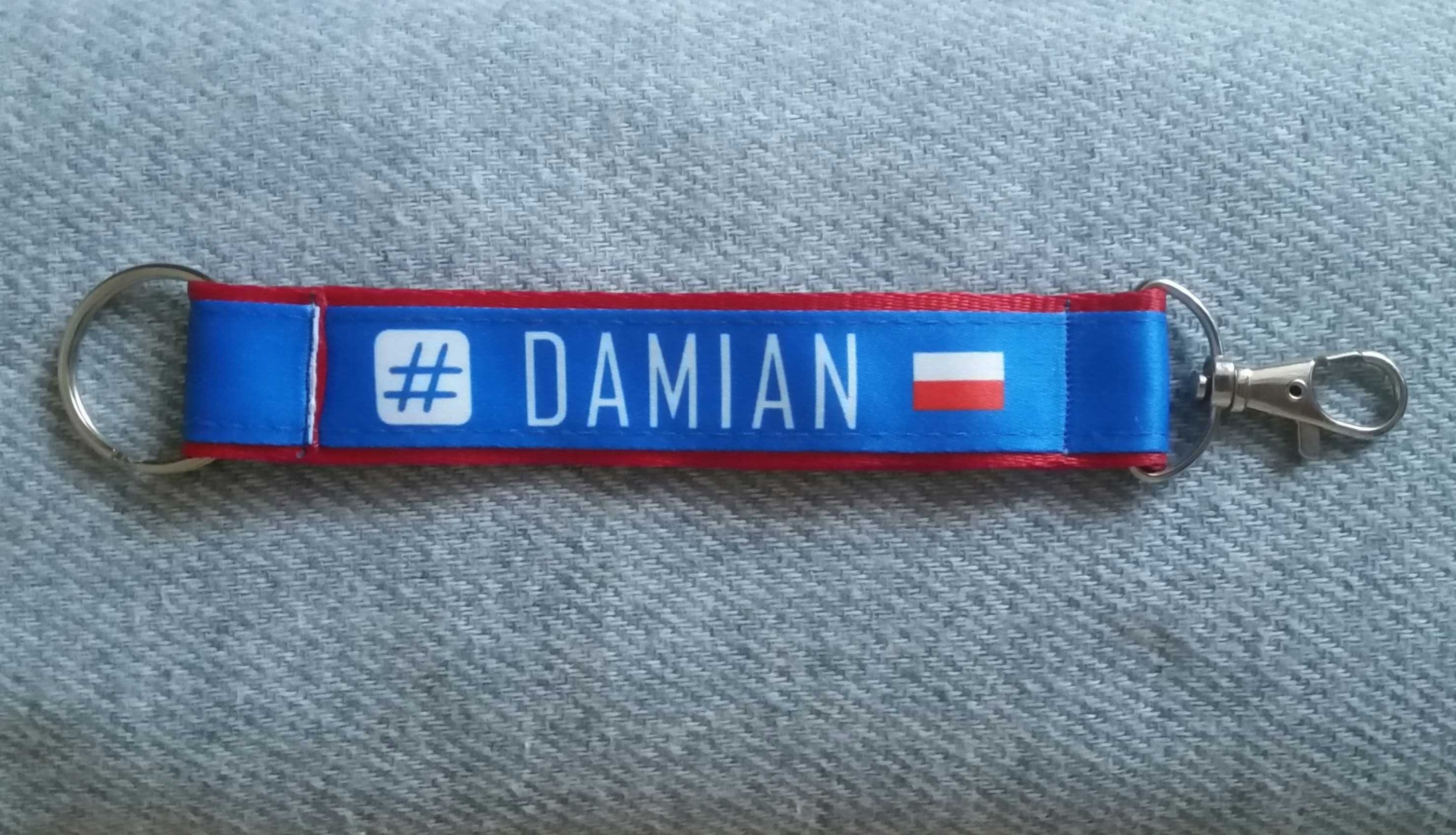 Breloczek brelok smycz do kluczy z imieniem Damian