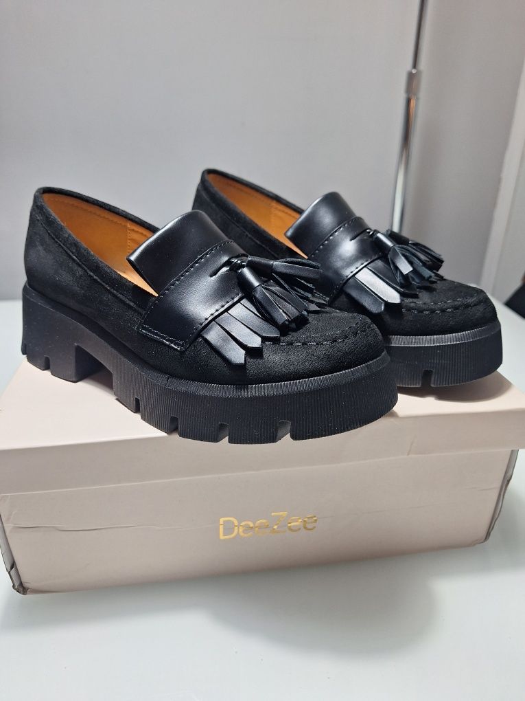 DeeZee Czarne mokasyny Elastic Love rozm 36 nowe
