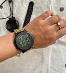 Smartwatch zegarek bemi ari czarny i zloty pasek