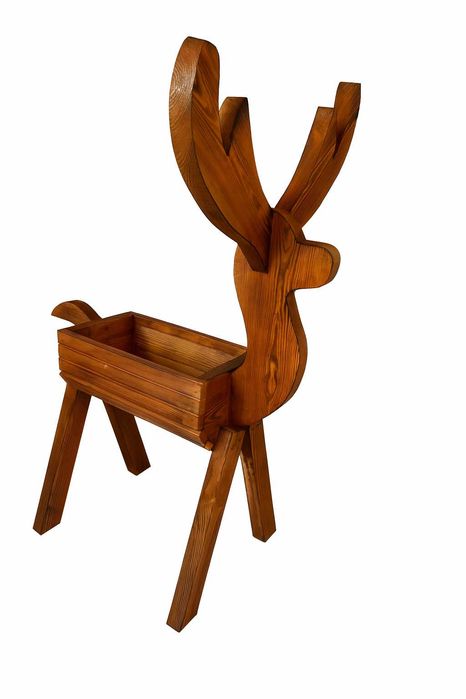 Donica kwietnik JELONEK, JELEŃ ozdoba z DREWNA na prezent ogród dom