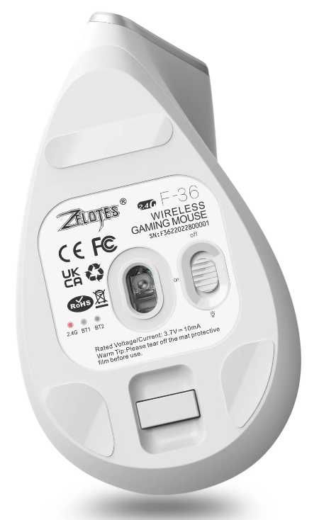 Mysz ergonomiczna Bluetooth ZELOTES F36 2400DPI WHITE