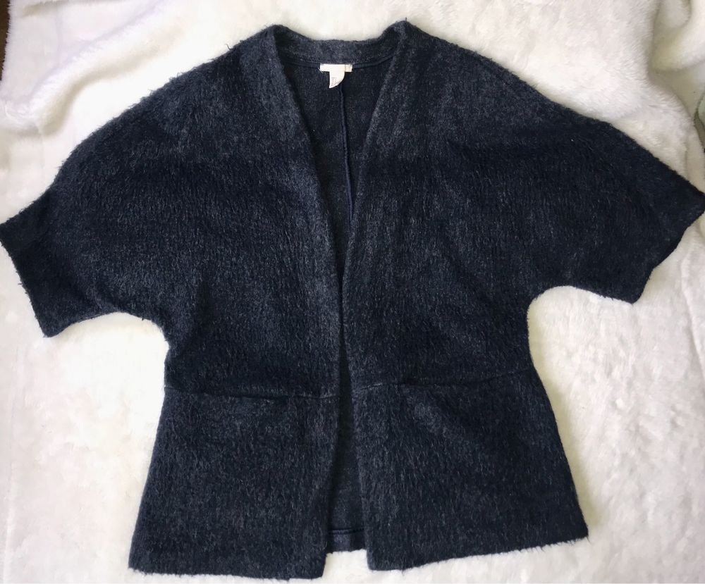 Kardigran sweter długi bez zapięcia rękawy3/4 h&m