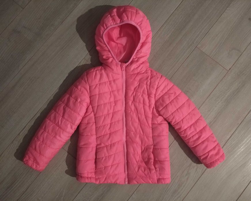 Kurtka dziewczęca przejściowa wiosenna neonowy róż 104