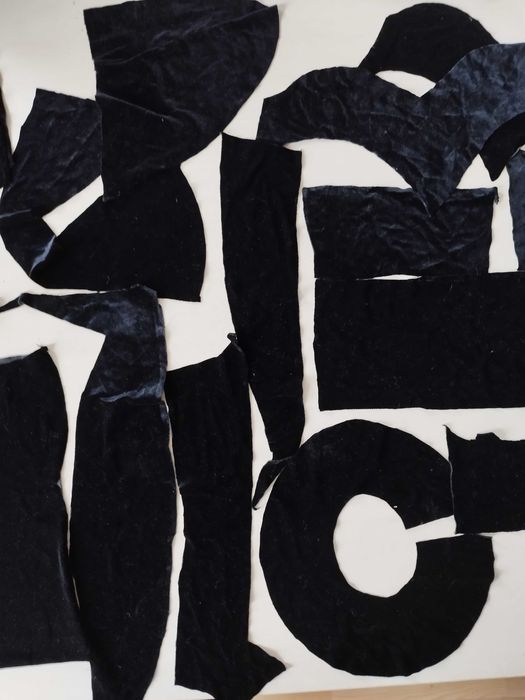 Бархатная ткань черная Оксамит чорний