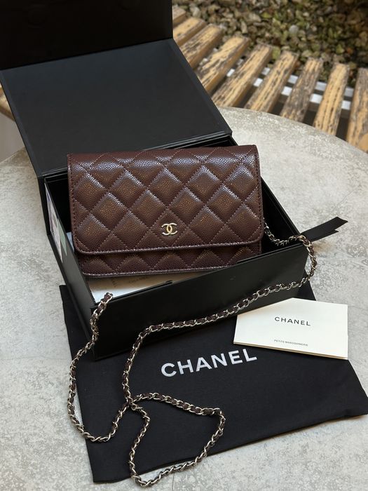 Сумка клатч Chanel Caviar Wallet on Chain WOC Шанель премиум