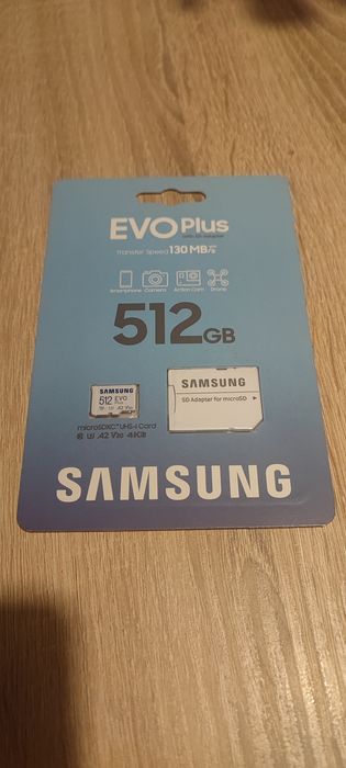 Karta pamięci 512GB Samsung Eco Plus U3 V30 4K Nowa