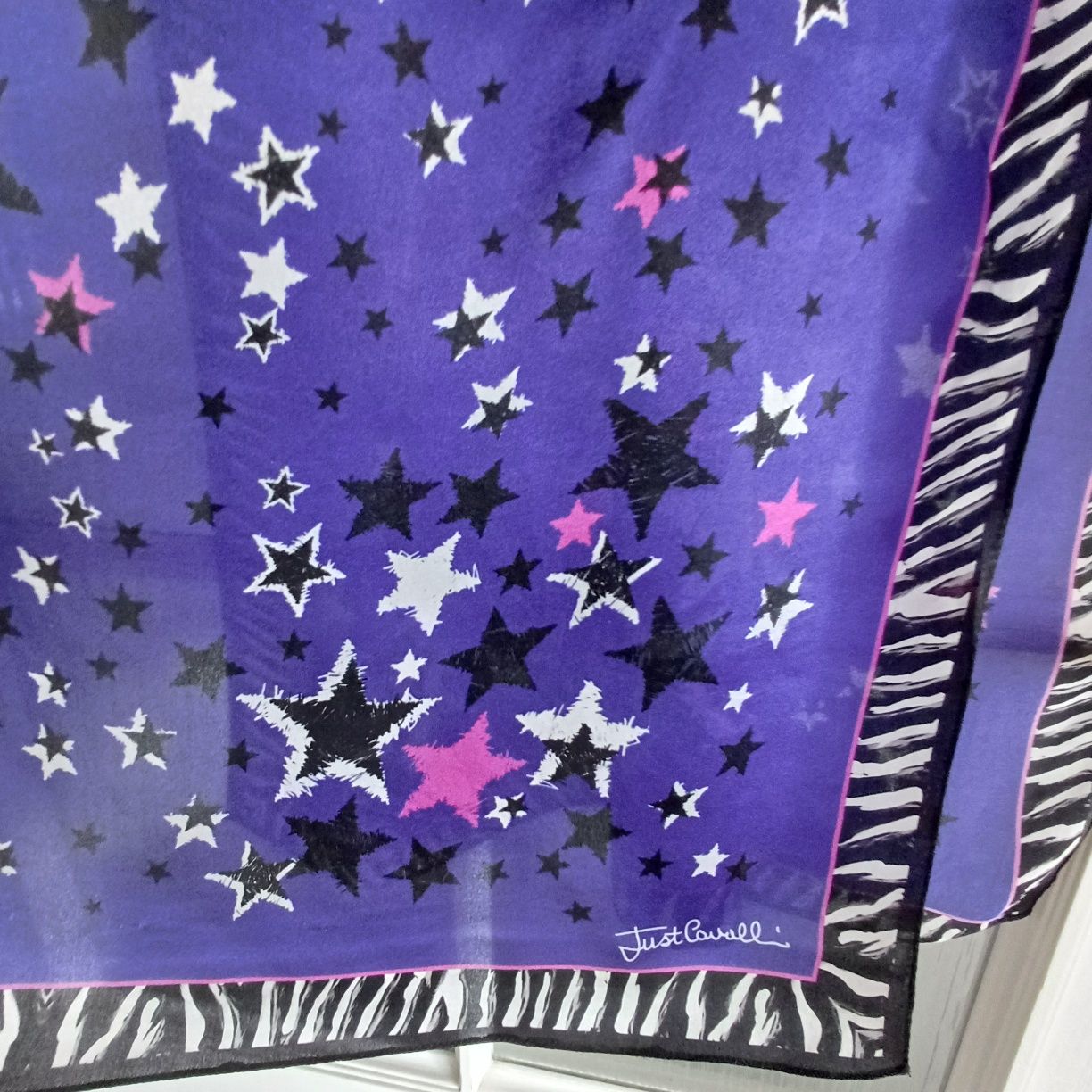 wielki szal Just Cavalli 100% silk jedwab 168cm/64cm