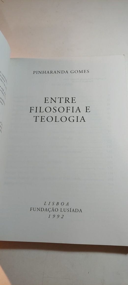 Entre Filosofia e Teologia - Pinharanda Gomes (1992)