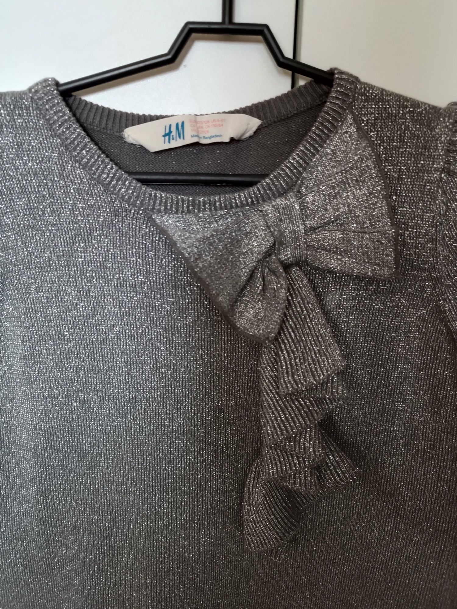 Sukienka srebrna z H&M 122/128