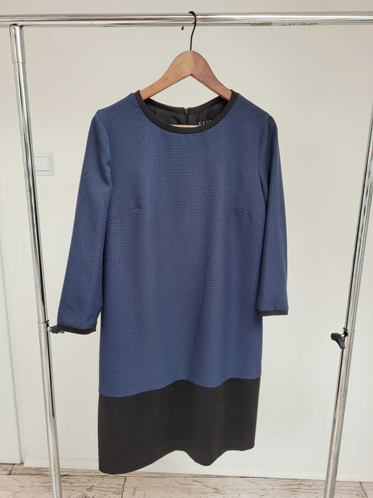 Granatowo czarna sukienka elegancka
