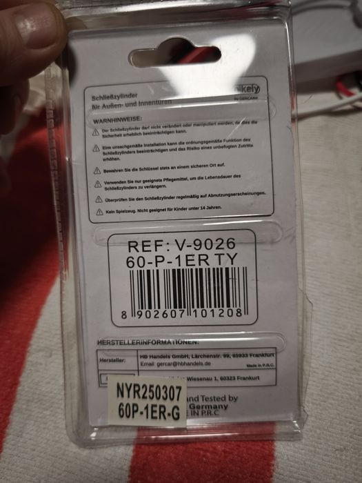 fechadura de porta de meio cilindro, inclui 5 chaves,