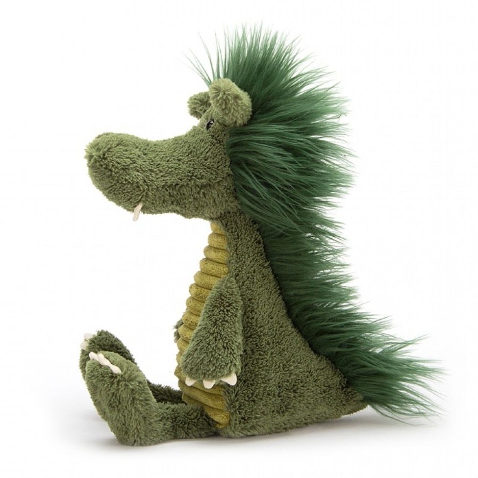 Maskotka, zabawka pluszowa Smok zielony Jellycat z puszystą grzywą