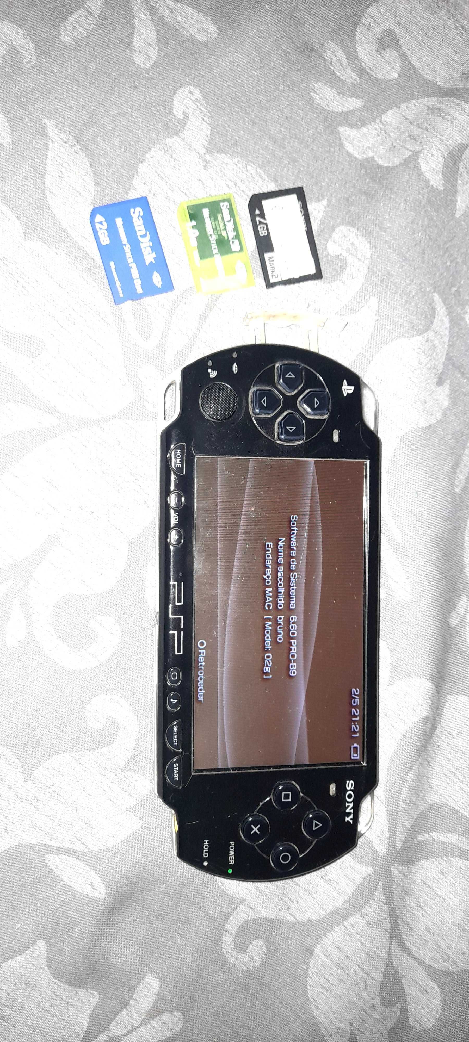 SONY PSP 2000 desbloqueado com 3 cartões de memoria