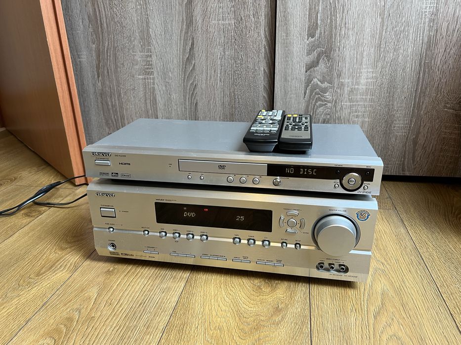 Amplituner wzmacniacz Onkyo TX-SR504E + DVD DV-SP404E Okazja Tanio