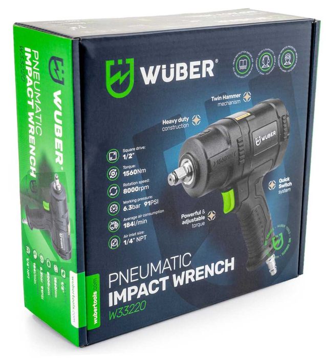 KLUCZ pneumatyczny UDAROWY 1/2" KOMPOZYTOWY 1560 Nm