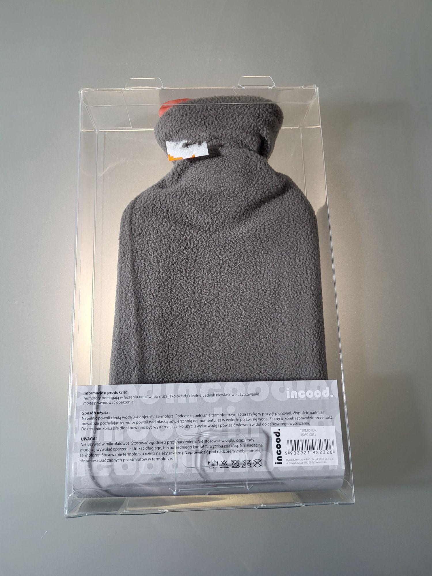 Termofor Pluszowy Incood Szary Sowa 750 ml