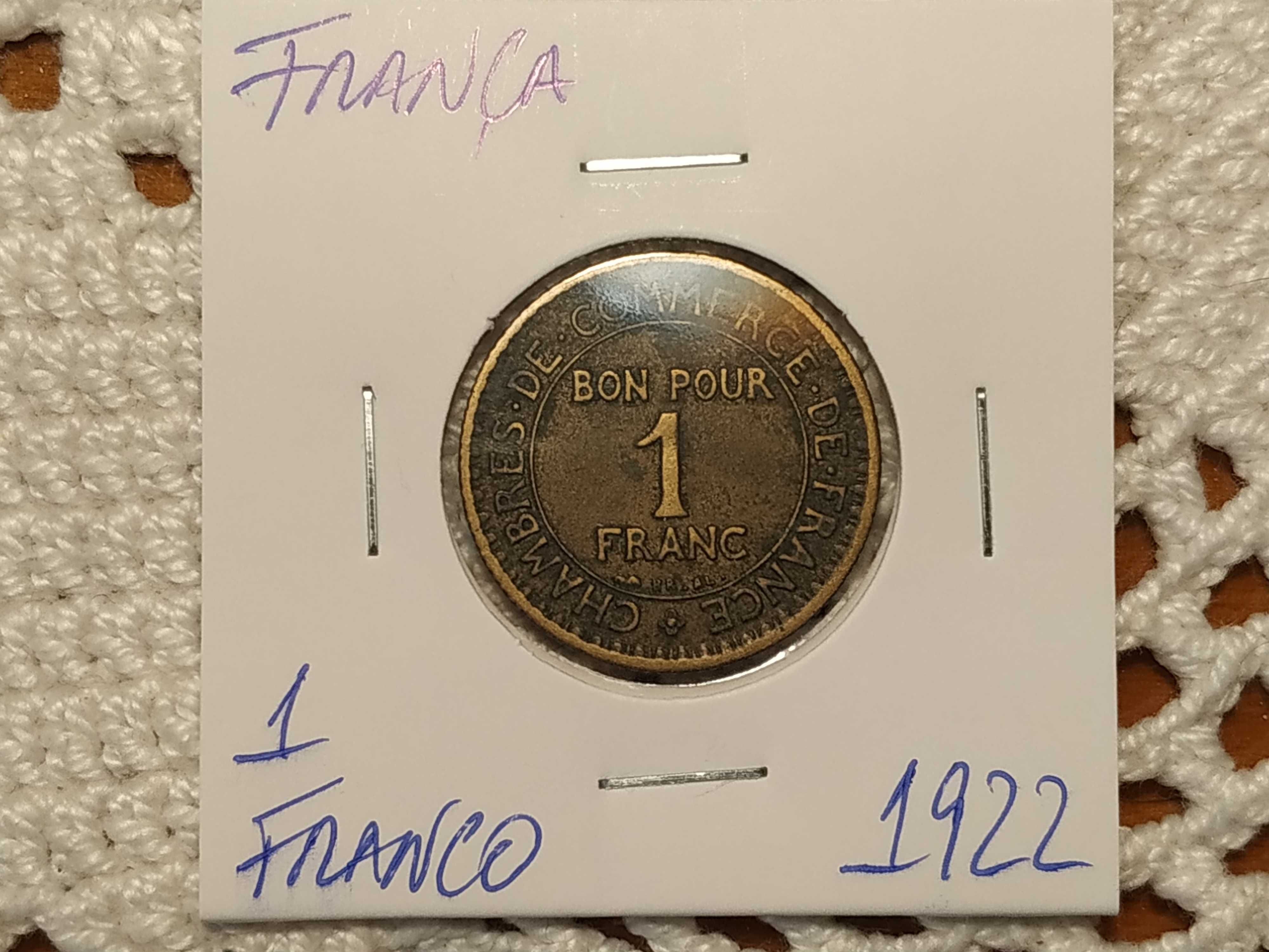 França - moeda de 1 franco de 1922